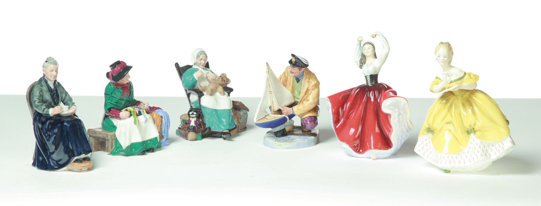 Appraisal: SIX ROYAL DOULTON FIGURINES England nd half- th century High