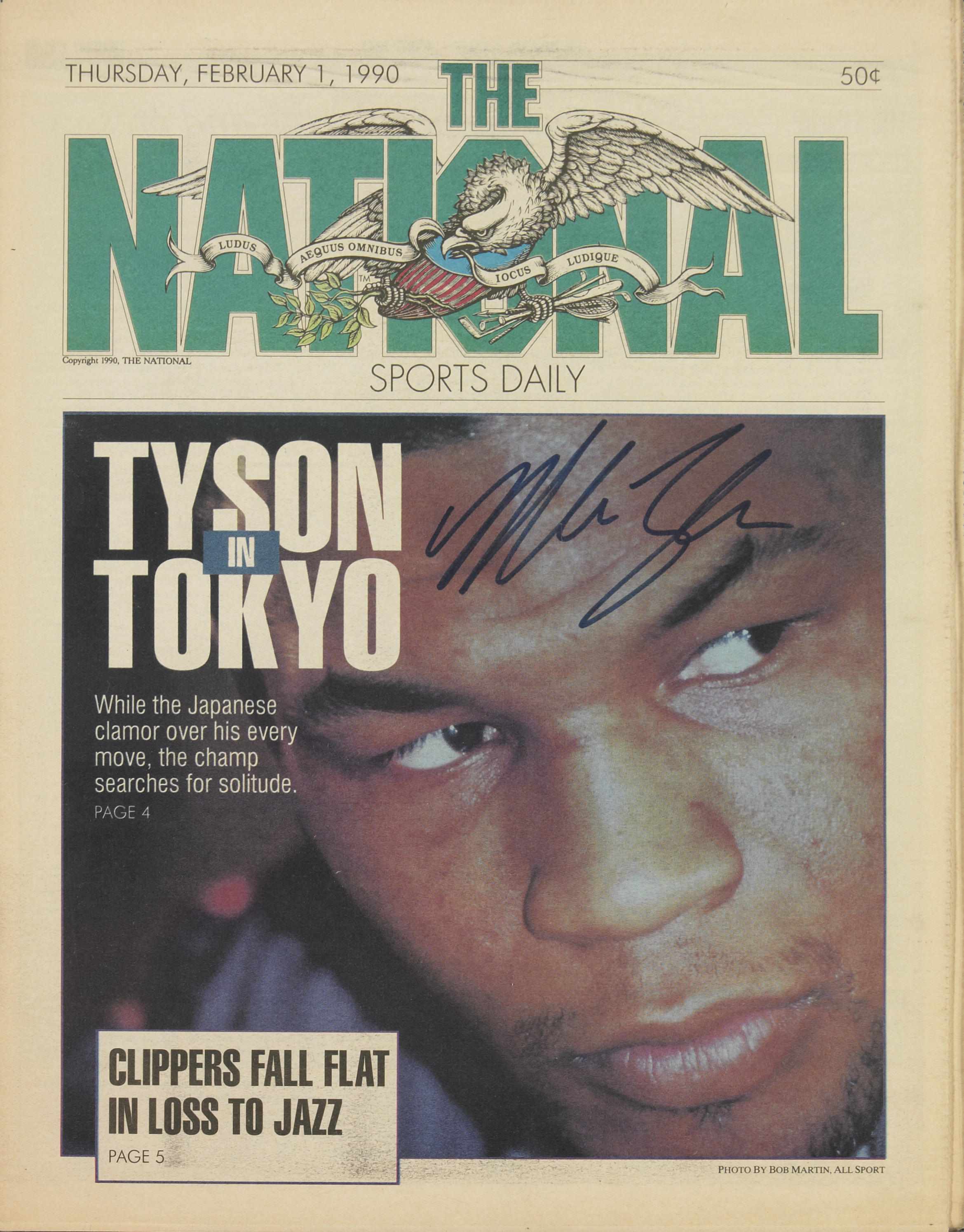 Appraisal: The National signed by Mike Tyson The Sports Daily insert