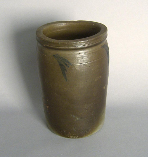 Appraisal: Stoneware crock th c with cobalt decoration h