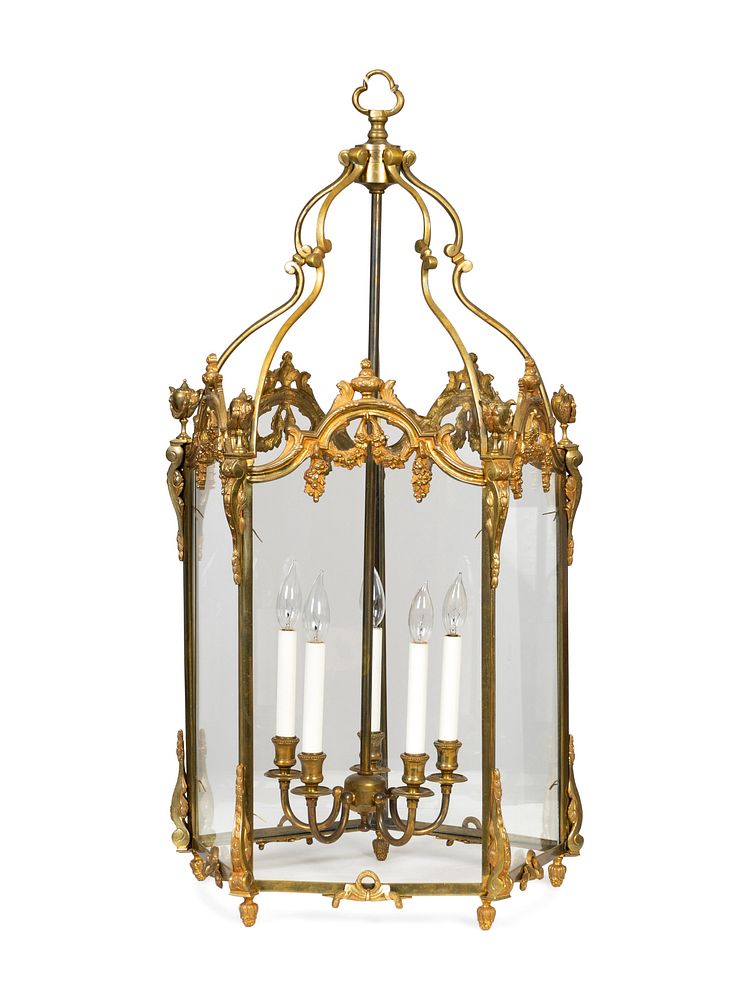 Appraisal: A Pair of Louis XVI Style Gilt Metal Hall Lanterns