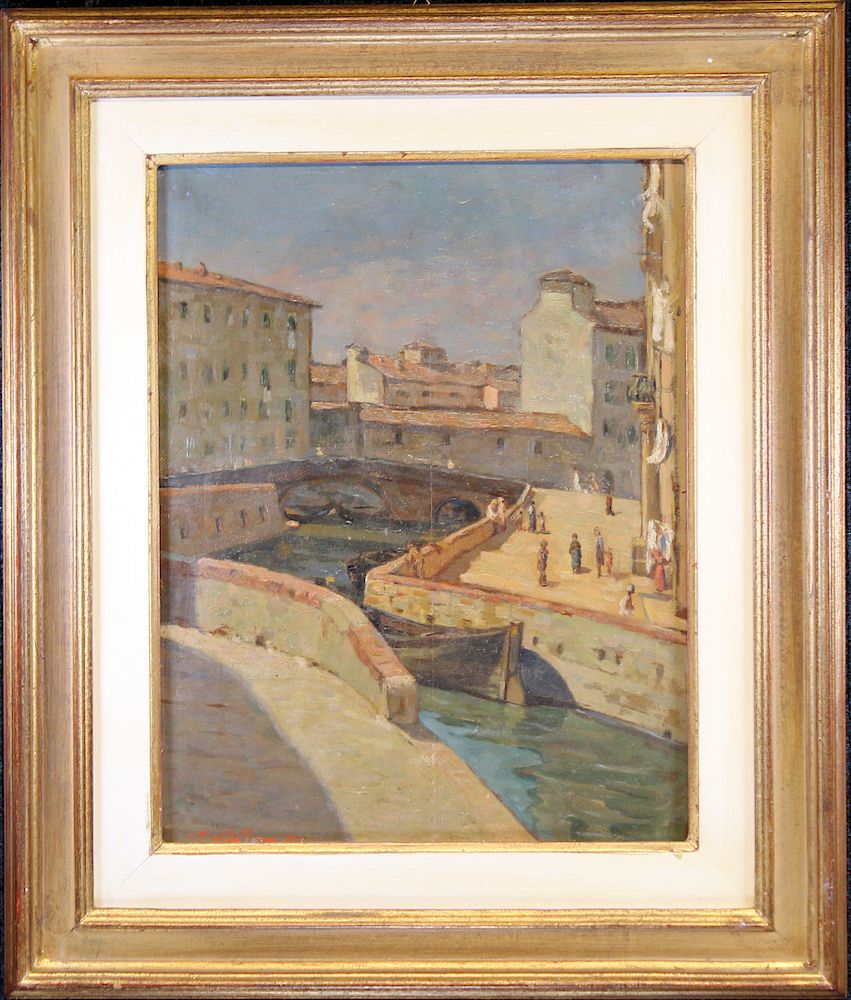 Appraisal: Signed Quartiere La Venezia Livorno Italy Ptg Signed Quartiere La