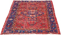 Appraisal: An Antique Hamadan Carpet Diamond shaped center medallion flanked with