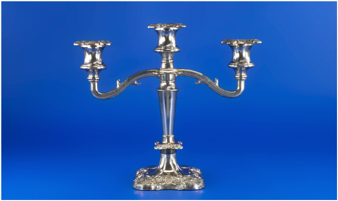 Appraisal: Edwardian Silver Plated Branch Candelabra inches in height