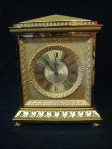 Appraisal: Bronze Clock by IM HOFF Swiss made From a Bronxville