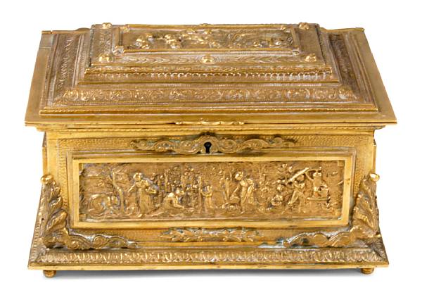 Appraisal: A French style bronze jewelry box height in width in