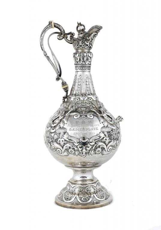 Appraisal: AN EDWARD VII RACING TROPHY of Armada pattern the ewer