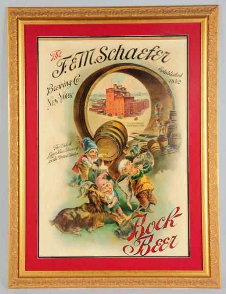 Appraisal: F M Schaefer Bock Beer Factory Scene Lithograph Incredible detail