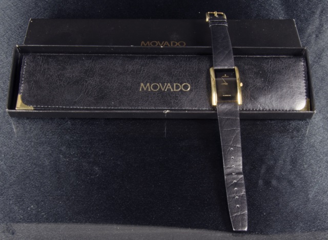 Appraisal: Movado La Nouvelle Ladies Watch C Curved watch with black