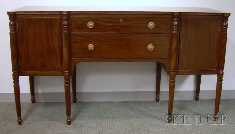 Appraisal: Irving Casson Davenport Federal-style Mahogany Sideboard early th century metal