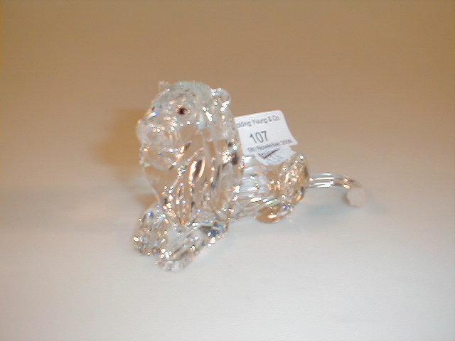 Appraisal: A Swarovski crystal lion long high