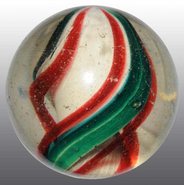 Appraisal: Naked Ribbon Swirl Marble Description White core capped in green