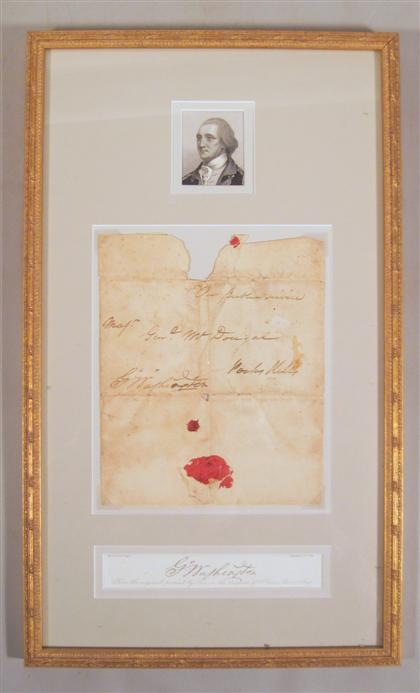 Appraisal: piece Franking Signature Washington George Envelope cover addressed in Washington's