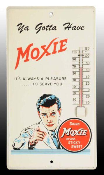 Appraisal: Moxie Tin Thermometer Description Circa s Only minor nicks light