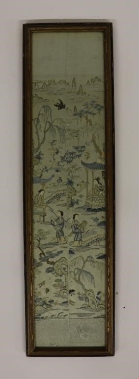 Appraisal: Chinese tanga embroidery x overall Condition losses to frame