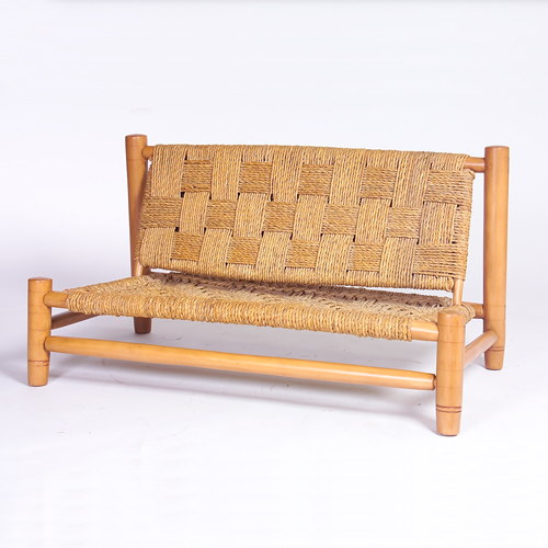 Appraisal: MANNER OF CHARLOTTE PERRIAND Settee with woven seat and back