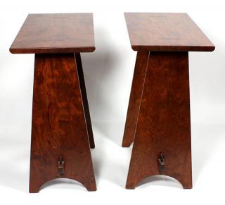 Appraisal: Meier Brothers Meier Brothers Aptos CA pair of stools executed