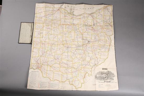 Appraisal: OHIO RAILWAY MAP Folding map dated Printed by the State