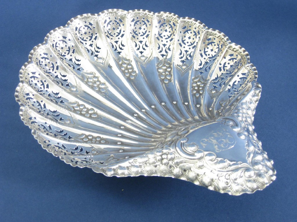 Appraisal: An Edward VII large scallop shape Dish with pierced and