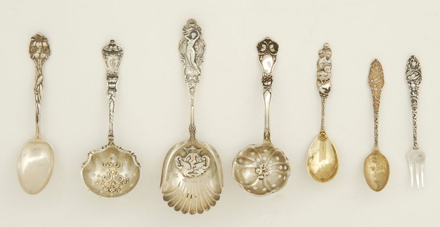 Appraisal: SIXTEEN PIECES OF STERLING SILVER FLATWARE By various makers Five