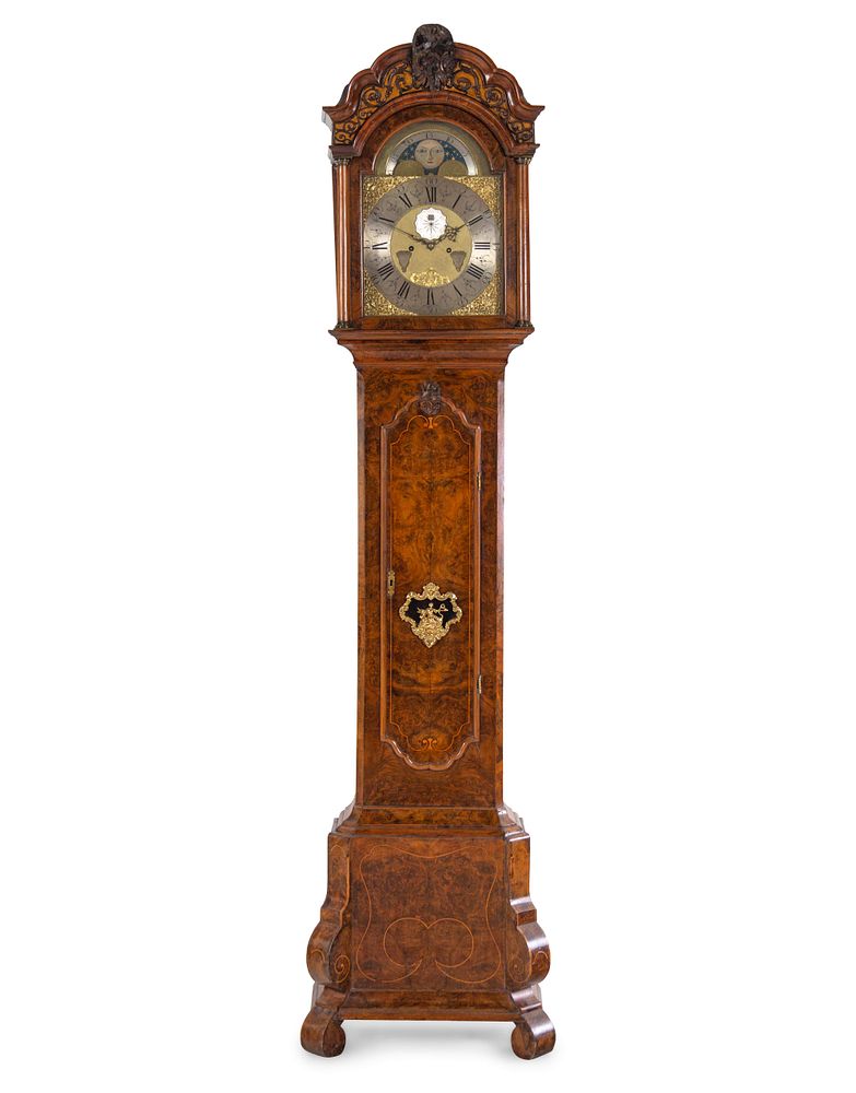 Appraisal: A Dutch Gilt Bronze Mounted Burl Walnut Tall Case Clock