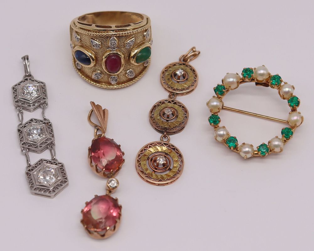 Appraisal: JEWELRY Assorted Gold Jewelry Grouping Includes a kt yellow gold