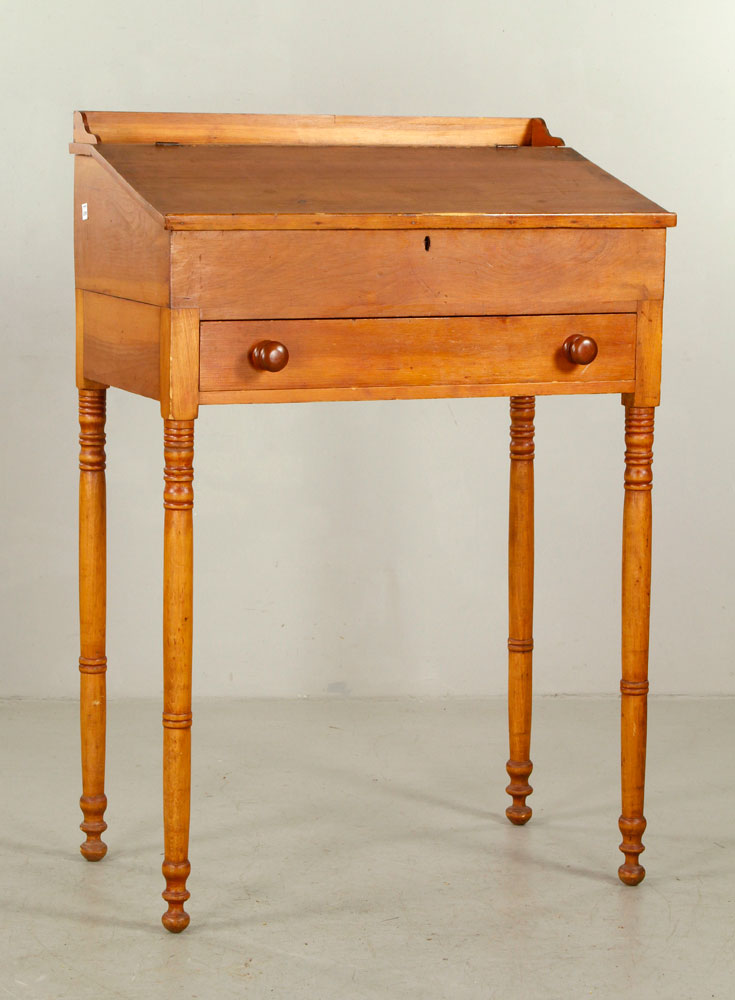 Appraisal: - th C Sheraton Style Pine Storekeeper's Desk th century