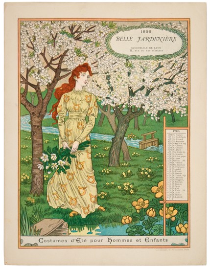 Appraisal: EUGENE GRASSET - BELLE JARDINIERE Calendar with sheets Each approximately