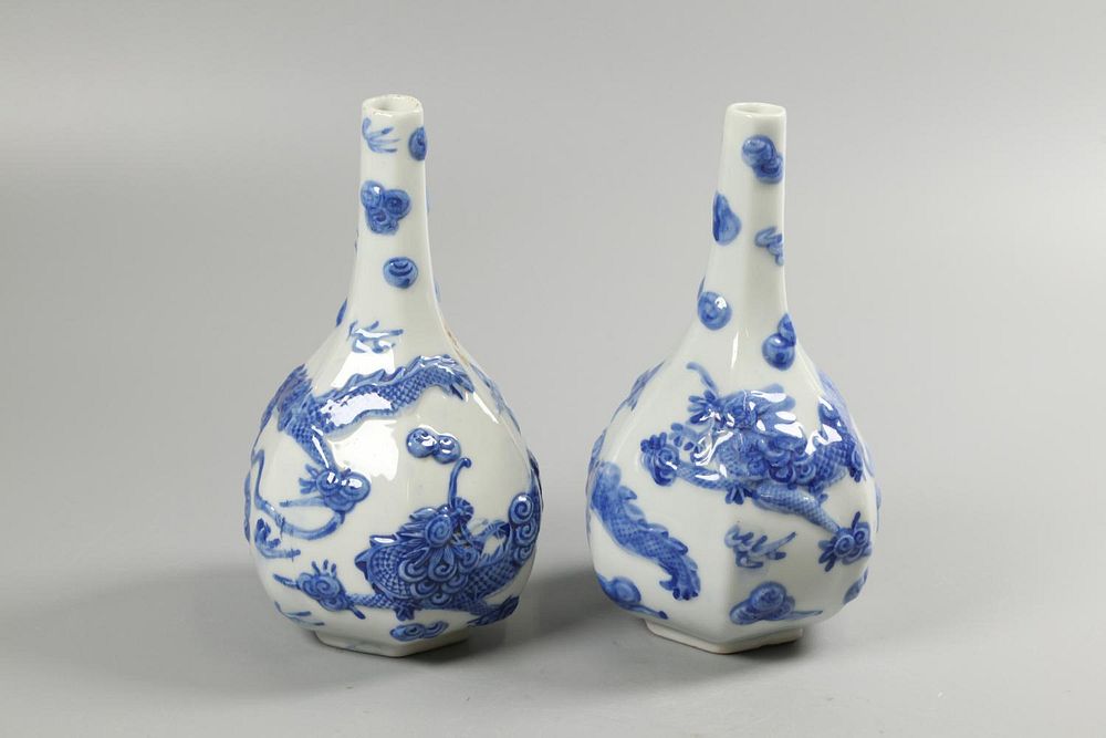 Appraisal: pair of Chinese porcelain vases possibly Republican period blue and