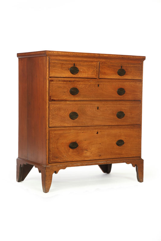 Appraisal: INLAID FEDERAL CHEST OF DRAWERS Probably Pennsylvania - walnut and