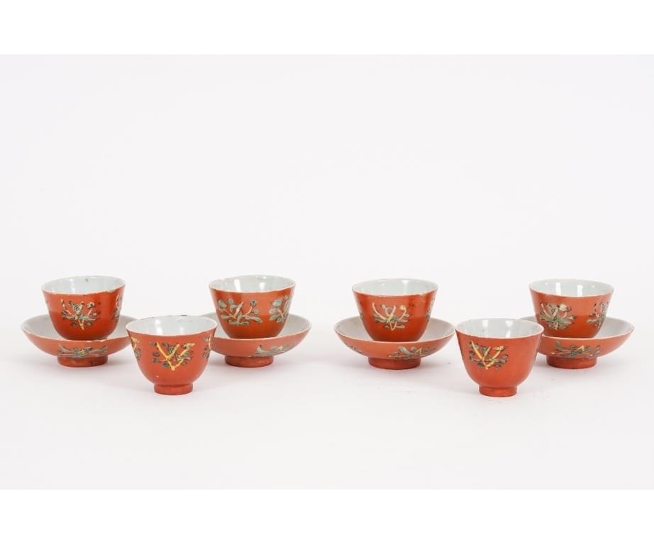 Appraisal: Six Chinese porcelain handled cups and four saucers marked 'China'