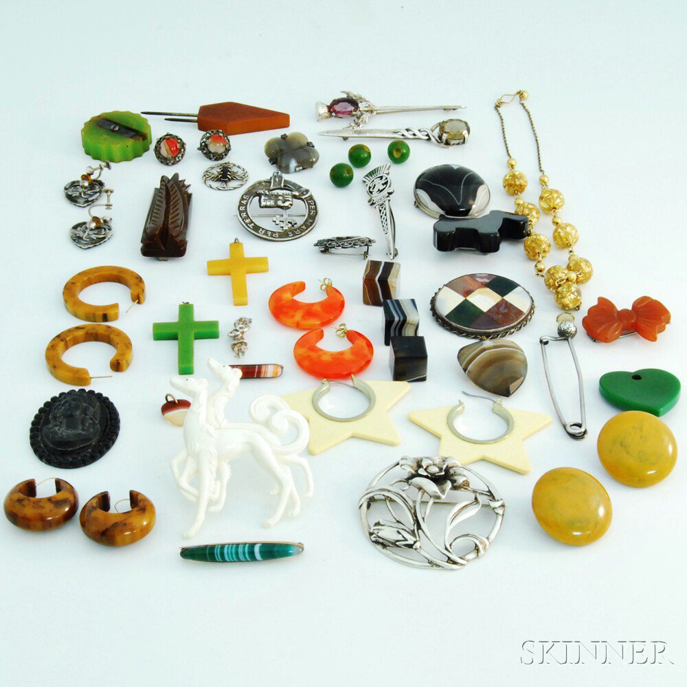 Appraisal: Group of Miscellaneous Jewelry including four pairs of Bakelite earrings