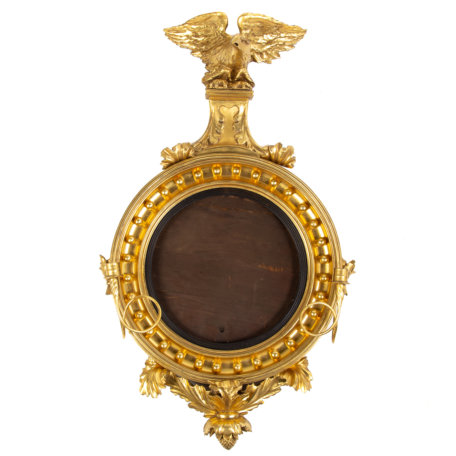 Appraisal: AMERICAN CLASSICAL GIRONDEL MIRROR Circa circular mirror topped with eagle