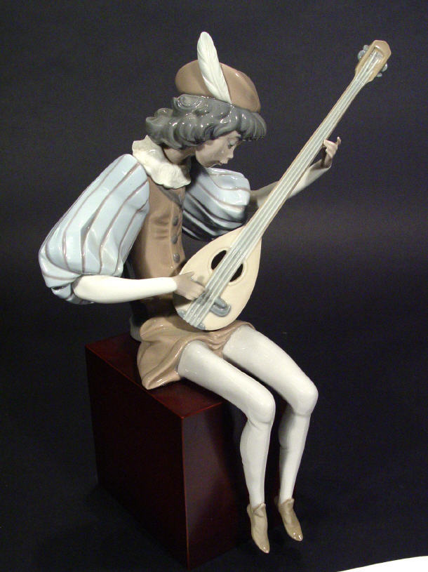 Appraisal: Large hand painted Lladro porcelain figure 'Medieval Boy' on a