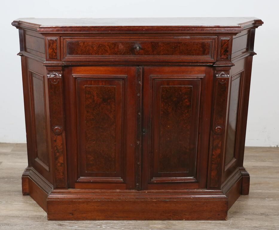 Appraisal: American Aesthetic Movement sideboard American Late th Century Mahogany burled