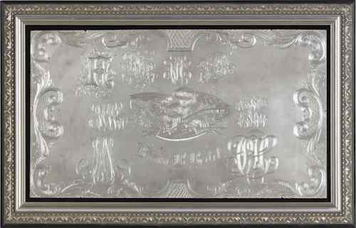 Appraisal: Engraved aluminum plate with an eagle inscribed Emma Beitel Philadelphia