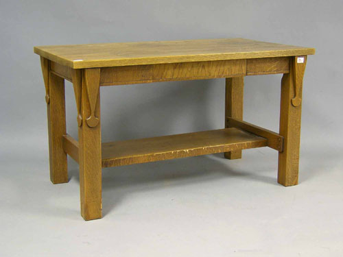 Appraisal: Mission oak desk early th c h w