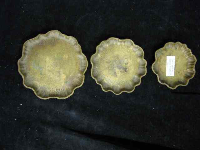 Appraisal: Tiffany Bronze Dishes graduated dore finish signed '' to ''