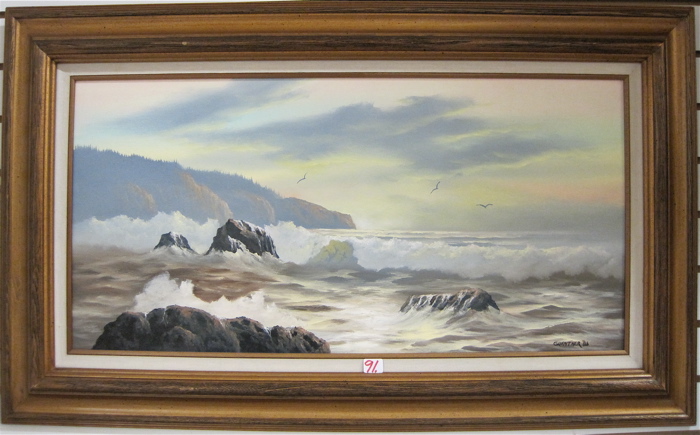 Appraisal: RICHARD A GUENTNER OIL ON CANVAS Milwaukee Wisconsin - Seascape