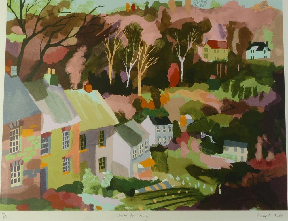 Appraisal: RICHARD TUFF b SILK SCREEN COLOUR PRINT 'Across the Valley'No