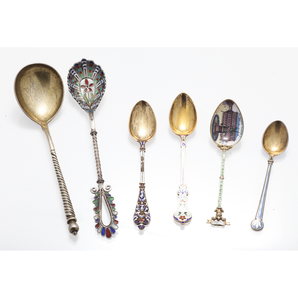 Appraisal: A group of Russian and other European enamelled spoons to