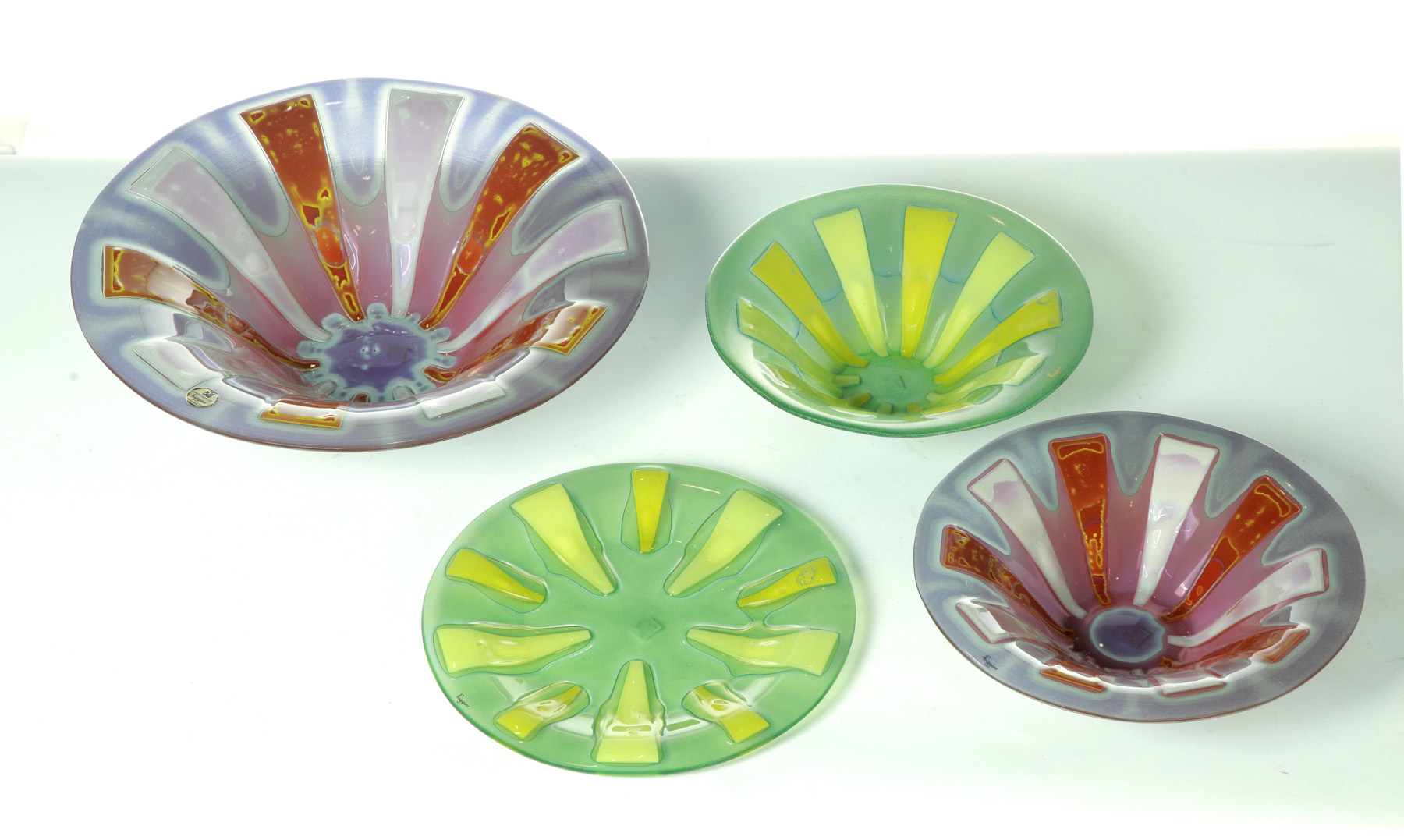 Appraisal: FOUR PIECES OF HIGGINS ART GLASS Illinois nd half- th