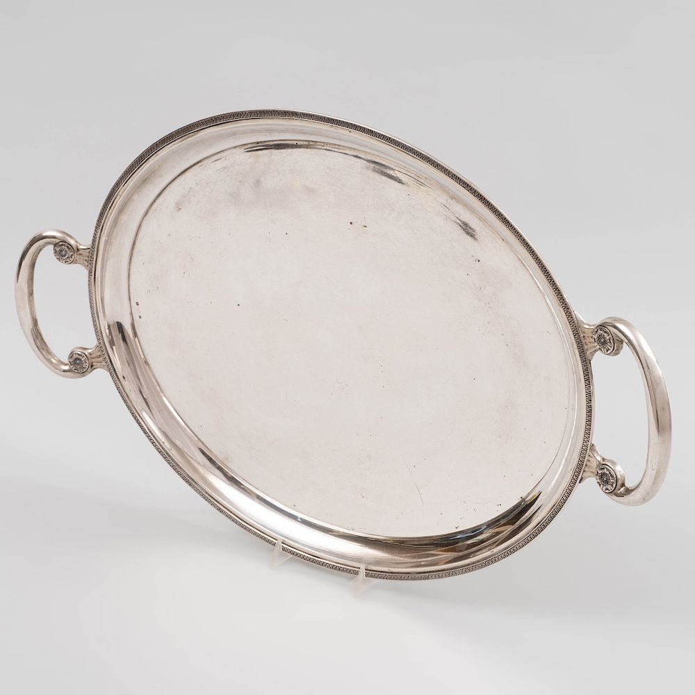 Appraisal: Hungarian Silver Two Handled Tray Marked ' ' in wide