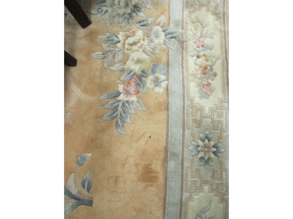 Appraisal: Chinese floral decorated floor rug