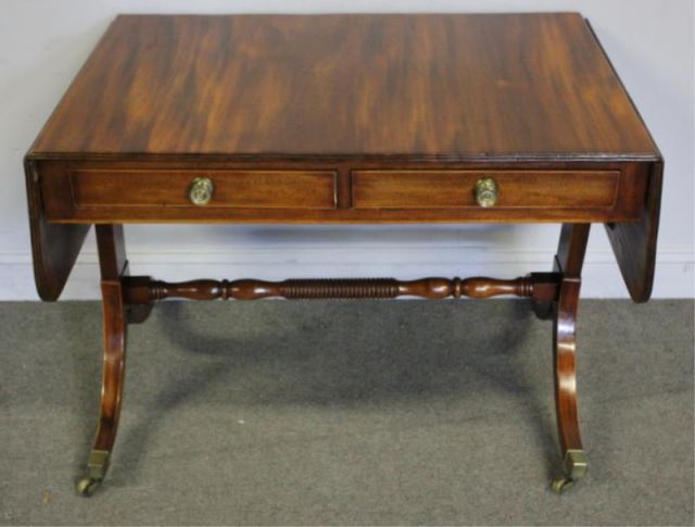 Appraisal: th Cent Mahogany Sofa Table From a Greenwich CT estate