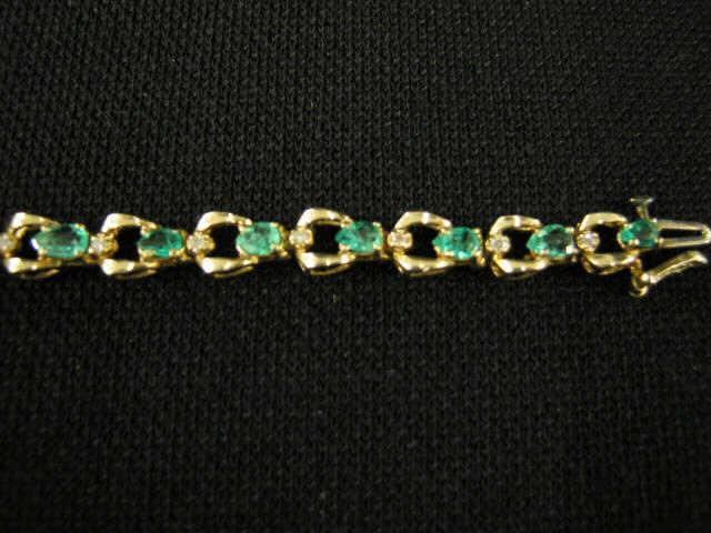 Appraisal: Emerald Diamond Bracelet oval pear shaped emeralds and diamonds total