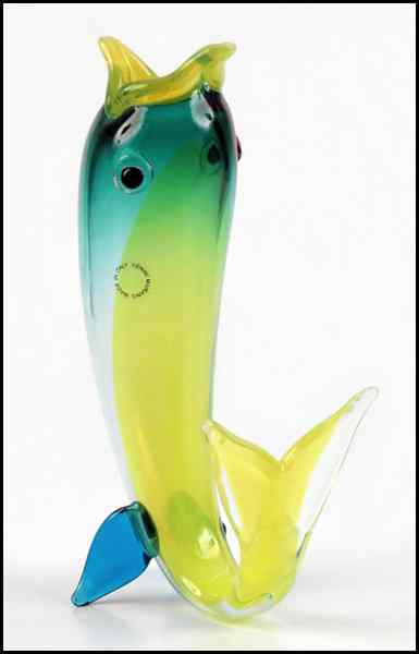 Appraisal: FULVIO BIANCONI FOR VENINI GLASS FISH Bearing an etched signature