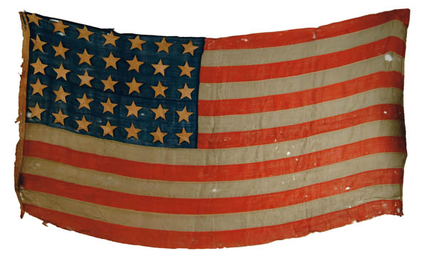 Appraisal: STAR AMERICAN CIVIL WAR FLAG x Wool bunting flag all