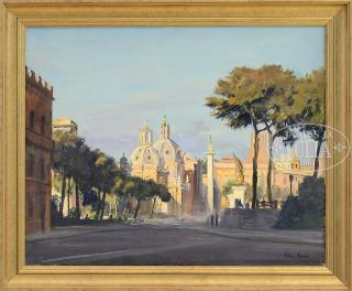 Appraisal: JULIAN BARROW English - THREE VENETIAN VIEWS PIAZZA VENEZIO THE