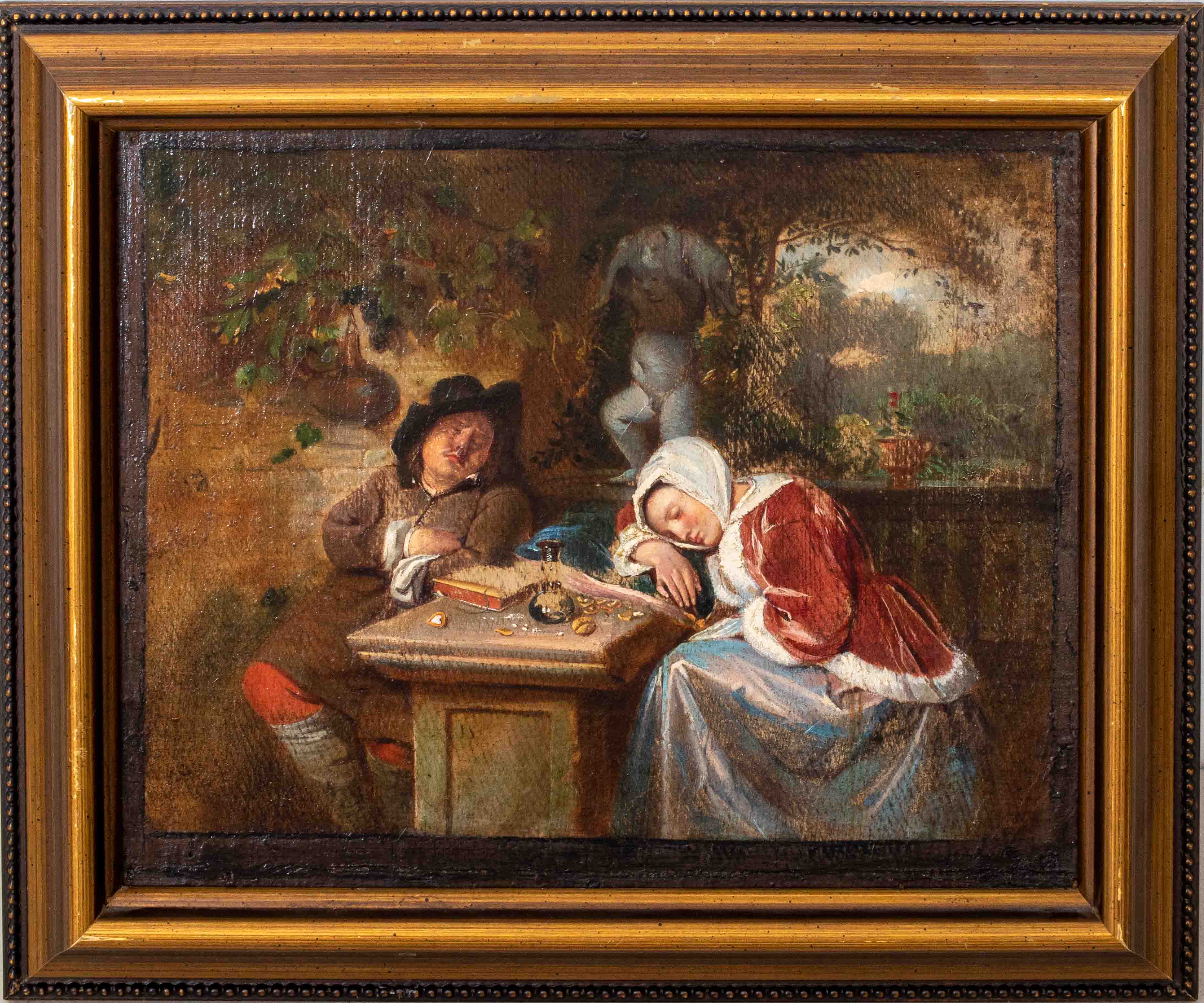 Appraisal: CONTINENTAL SCHOOL OIL ON CANVAS TAVERN SCENE Continental school antique