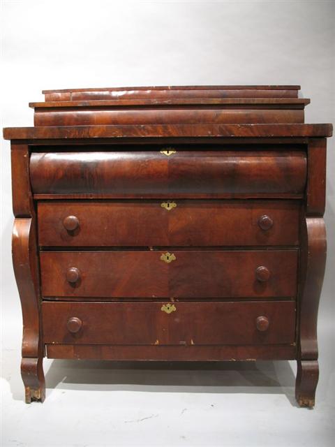 Appraisal: AMERICAN EMPIRE MAHOGANY CHEST OF DRAWERS Circa 's the rectangular